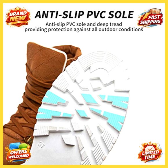 Lace-Up Combat Boots with Side Zipper, Anti-Slip Sole, Fluffy Lining, Winter - Picture 5 of 7